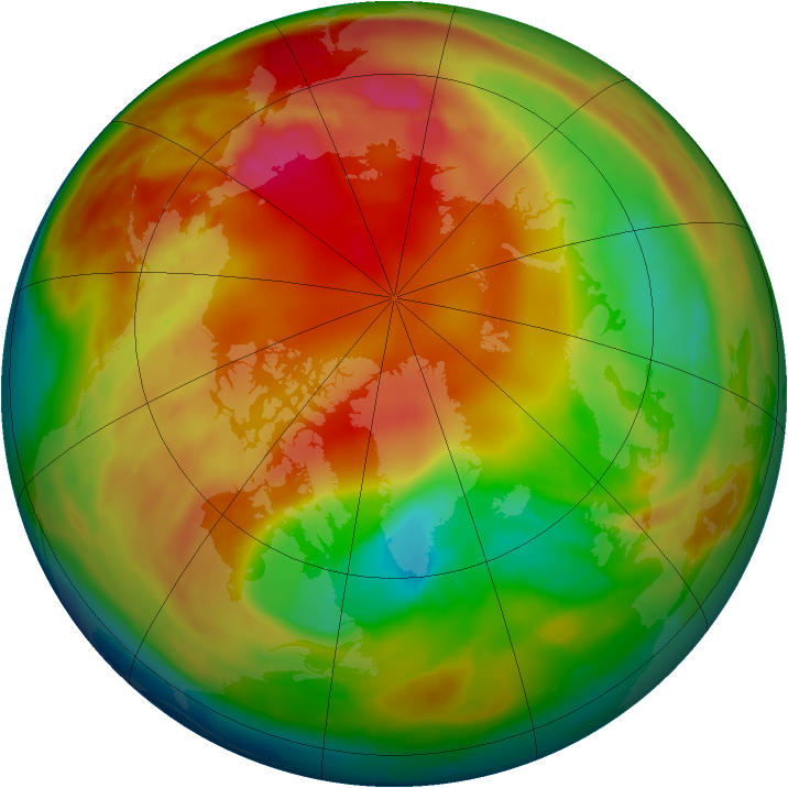 Arctic ozone map for 10 February 2010